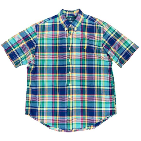 EUC Men's RALPH LAUREN Plaid Short Sleeve Button Down Shirt | Size‎ XL - Picture 1 of 7
